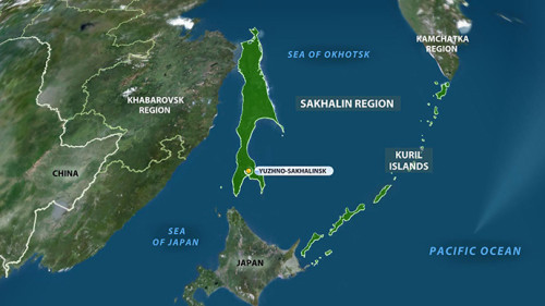 Le Kuril Islands epicentro del terremoto 