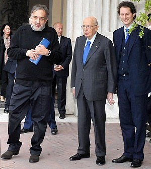 Marchionne, Napolitano ed Elkann