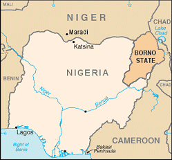 Nigeria's Borno state La regione del Borno nello stato della Nigeria