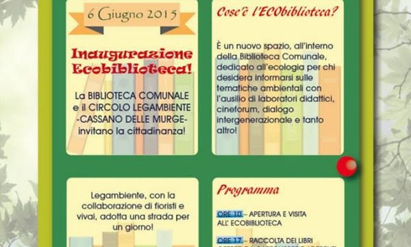 ECO-BIBLIOTECA A CASSANO DELLE MURGE