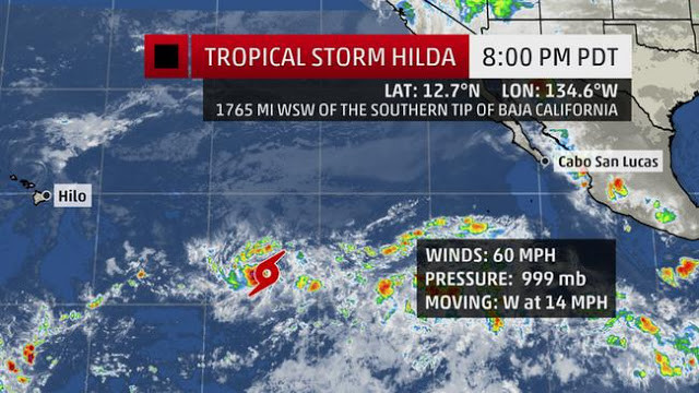 Hilda corre verso le Hawaii