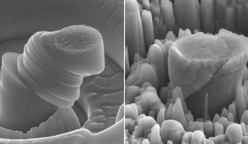 Struttura del nuovo metallo composto da magnesio e nanoparticelle di carburo di silicio, in grado di offrire grande resistenza e peso leggero