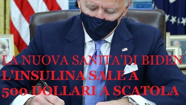 USA: CON LA NUOVA SANITA’ DI BIDEN L’INSULINA SALE A 500 DOLLARI