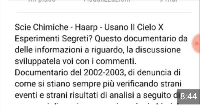 SCIE CHIMICHE e relazione col PROGETTO HAARP